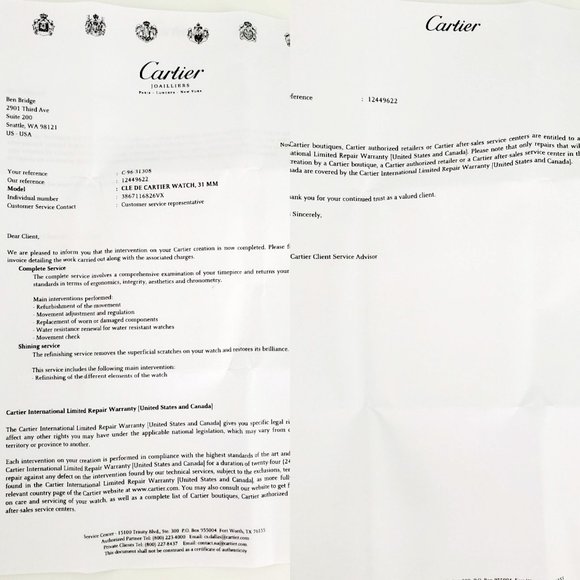 Sold on our website Cartier Clé De Stainless Steel Gold 31mm Automatic Watch - Picture 13 of 14